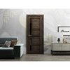 Sartodoors Slab Barn Door Panel 42 x 96in, Veregio 7588 Cognac Oak W/ Black Glass, Pocket Closet Sliding VEREGIO7588S-AKA-4296